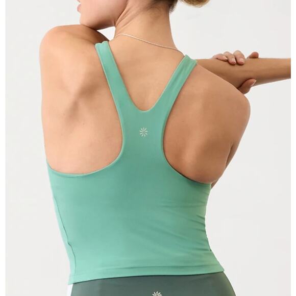 Purpose Crop Sports Bra Top D DD Large Green Racer Back Pullover Active Yoga - Picture 1 of 9